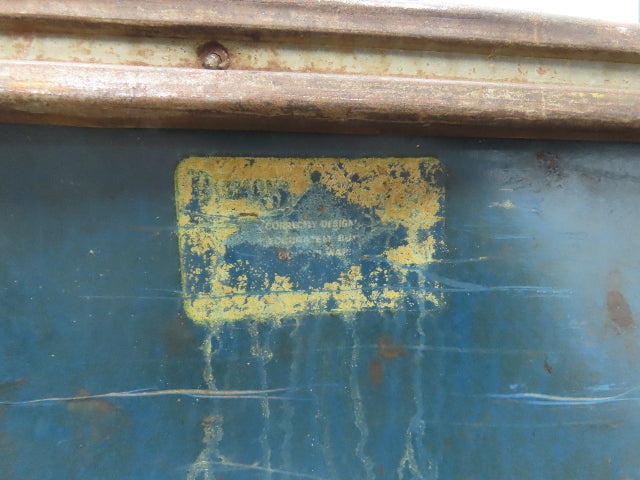 Vintage Sutliff Tobacco Rolling Cart Factory Bin Steampunk Basket Storage Blue