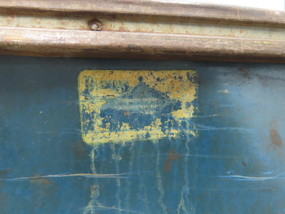 Vintage Sutliff Tobacco Rolling Cart Factory Bin Steampunk Basket Storage Blue