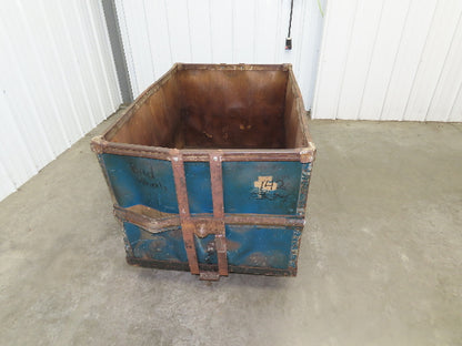 Vintage Sutliff Tobacco Rolling Cart Factory Bin Steampunk Basket Storage Blue