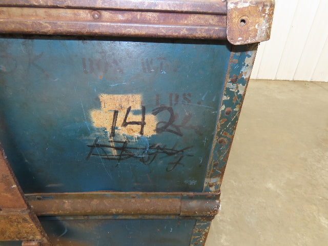 Vintage Sutliff Tobacco Rolling Cart Factory Bin Steampunk Basket Storage Blue
