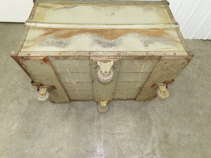 Tobacco Rolling Cart Factory Bin Steampunk Storage Sutliff Vtg Gray
