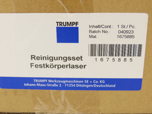 Trumpf 1675885 Laser Cutter Optics Cleaning Kit Methanol Swab Black Case