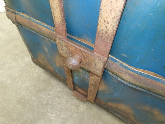 Vintage Sutliff Tobacco Rolling Cart Factory Bin Steampunk Basket Storage Blue