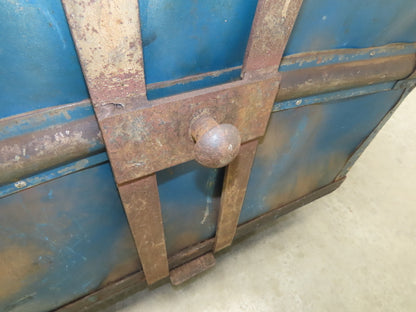 Vintage Sutliff Tobacco Rolling Cart Factory Bin Steampunk Basket Storage Blue