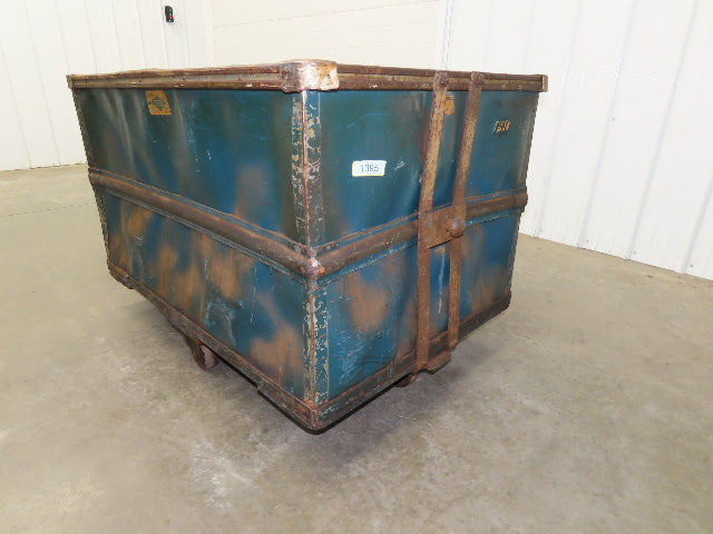 Vintage Sutliff Tobacco Rolling Cart Factory Bin Steampunk Basket Storage Blue
