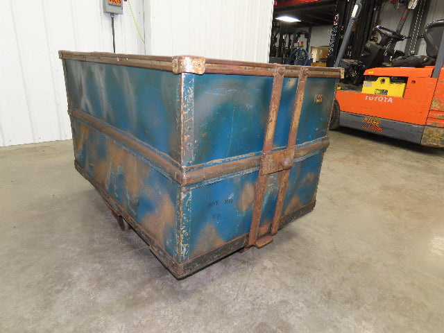Vintage Sutliff Tobacco Rolling Cart Factory Bin Steampunk Basket Storage Blue