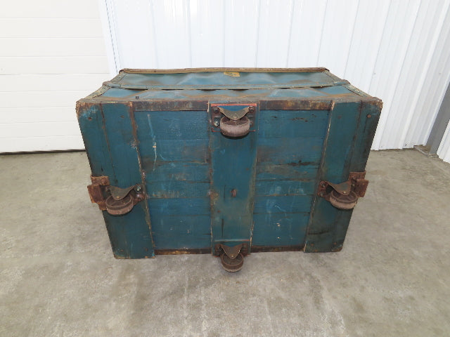 Vintage Sutliff Tobacco Rolling Cart Factory Bin Steampunk Basket Storage Blue