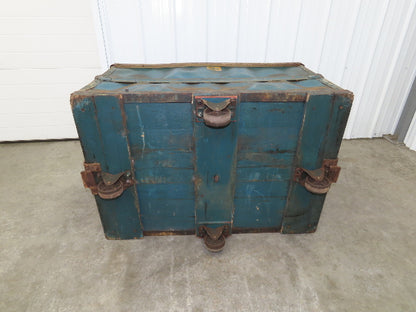 Vintage Sutliff Tobacco Rolling Cart Factory Bin Steampunk Basket Storage Blue