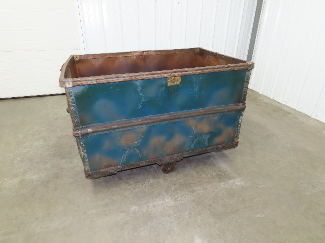 Vintage Sutliff Tobacco Rolling Cart Factory Bin Steampunk Basket Storage Blue