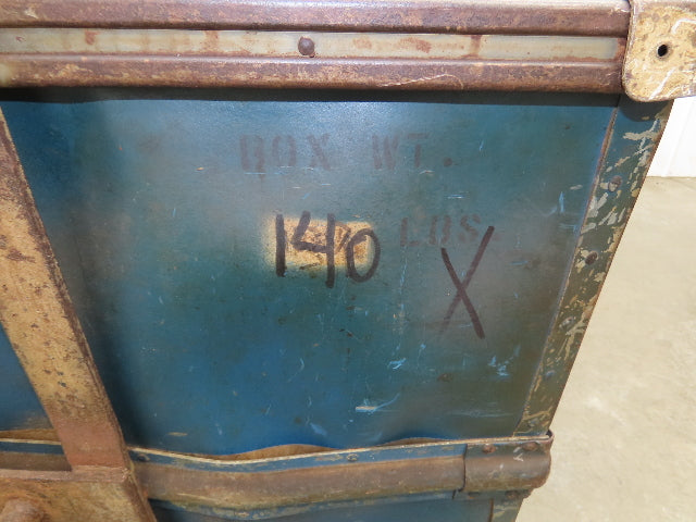 Vintage Sutliff Tobacco Rolling Cart Factory Bin Steampunk Basket Storage Blue