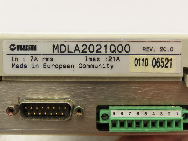 Num MDLA2021Q00 Servo Drive Motor Module 460VAC 21A Rev 20