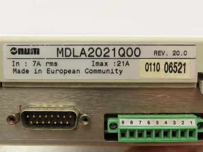 Num MDLA2021Q00 Servo Drive Motor Module 460VAC 21A Rev 20