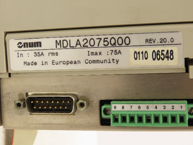Num MDLA2075Q00 Servo Drive CNC Motor Module 460VAC 75A Rev 20