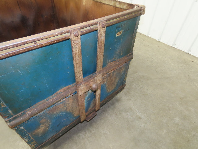 Vintage Tobacco Rolling Cart Factory Bin Steampunk Basket Storage Blue Sutliff
