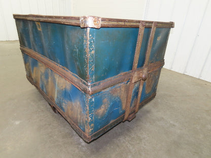 Vintage Tobacco Rolling Cart Factory Bin Steampunk Basket Storage Blue Sutliff
