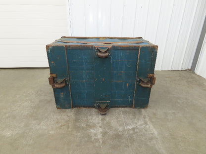 Vintage Tobacco Rolling Cart Factory Bin Steampunk Basket Storage Blue Sutliff