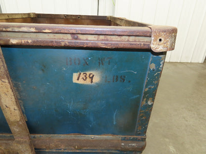 Vintage Tobacco Rolling Cart Factory Bin Steampunk Basket Storage Blue Sutliff