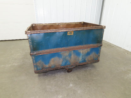 Vintage Tobacco Rolling Cart Factory Bin Steampunk Basket Storage Blue Sutliff
