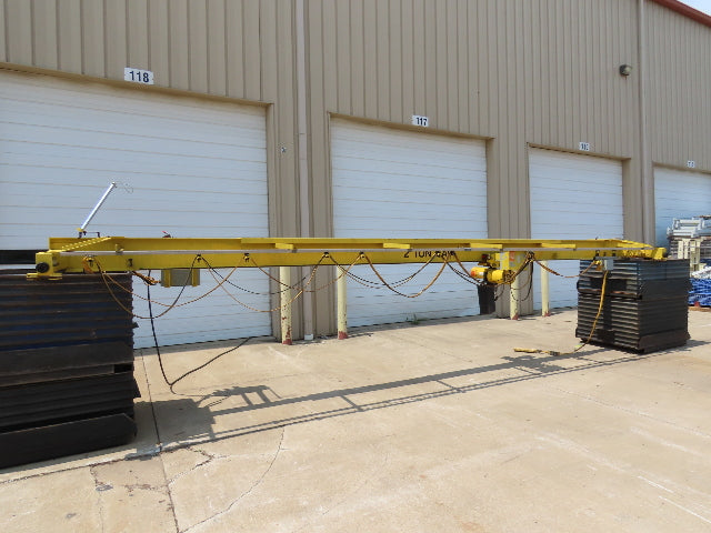 Harrington 2 Ton Top Running Bridge Crane 26' Span 2 Speed Hoist 12' Lift