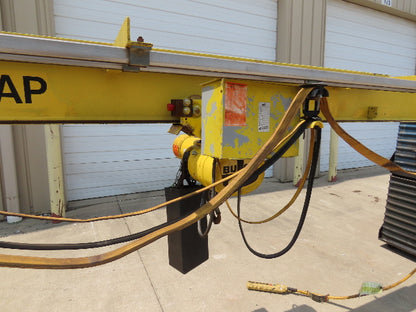 Harrington 2 Ton Top Running Bridge Crane 26' Span 2 Speed Hoist 12' Lift