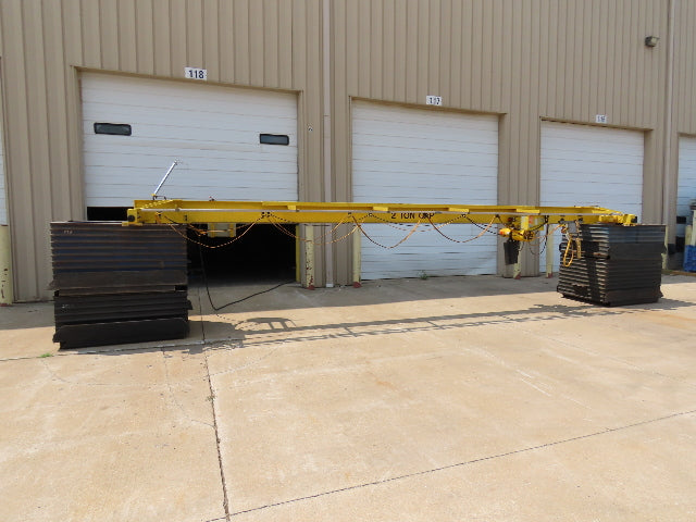 Harrington 2 Ton Top Running Bridge Crane 26' Span 2 Speed Hoist 12' Lift