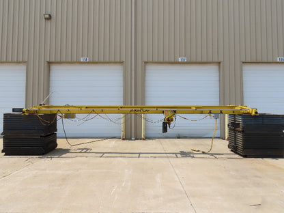 Harrington 2 Ton Top Running Bridge Crane 26' Span 2 Speed Hoist 12' Lift