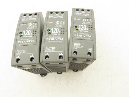 IDEC PS5R-VF24 120 Watt Power Supply 100-240VAC Input 24VDC 5A Output Lot of 3