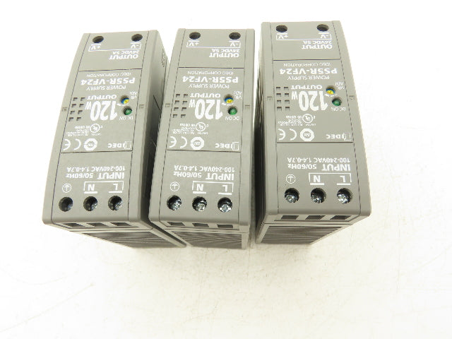 IDEC PS5R-VF24 120 Watt Power Supply 100-240VAC Input 24VDC 5A Output Lot of 3