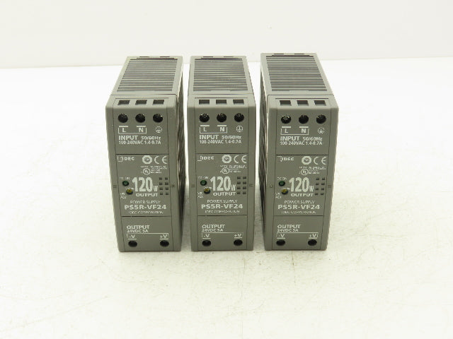 IDEC PS5R-VF24 120 Watt Power Supply 100-240VAC Input 24VDC 5A Output Lot of 3