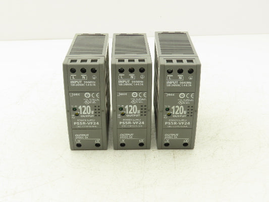 IDEC PS5R-VF24 120 Watt Power Supply 100-240VAC Input 24VDC 5A Output Lot of 3