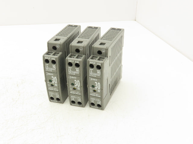 IDEC PS5R-VC24 30 Watt Power Supply 100-240VAC Input 24VDC 1.3A Output Lot of 3