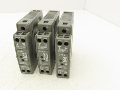IDEC PS5R-VC24 30 Watt Power Supply 100-240VAC Input 24VDC 1.3A Output Lot of 3