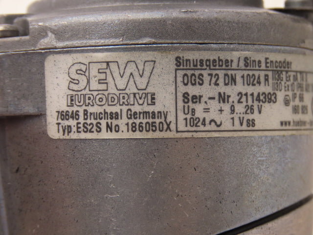 Sew Eurodrive OGS72DN1024R Incremental Encoder Type ES2S 1024 PPR 9-26V 0186050X