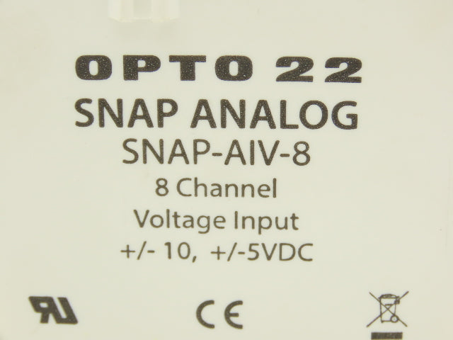 OPTO 22 SNAP-AIV-8 Analog Input Module 8 Channels