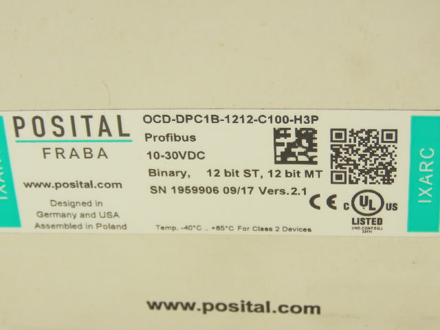 Posital OCD-DPC1B-1212-C100-H3P IXARC Absolute Multiturn Encoder 10-30VDC 12 Bit