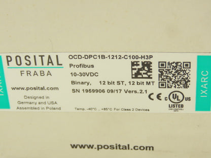Posital OCD-DPC1B-1212-C100-H3P IXARC Absolute Multiturn Encoder 10-30VDC 12 Bit