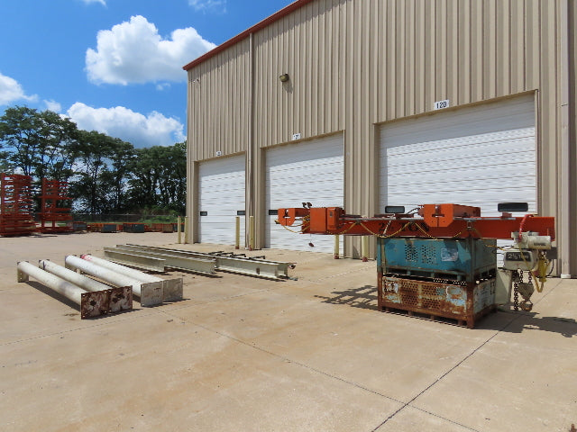 2.5 Ton Free Standing Bridge Crane 8' 2" Span 32' Runway 13' HUB Coffing Hoist
