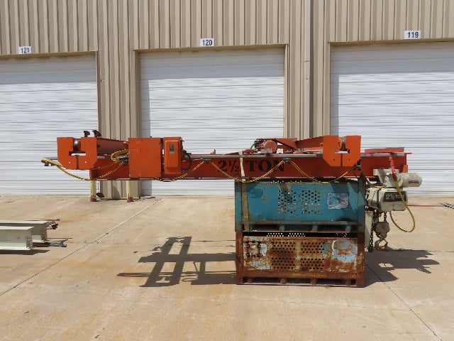2.5 Ton Free Standing Bridge Crane 8' 2" Span 32' Runway 13' HUB Coffing Hoist