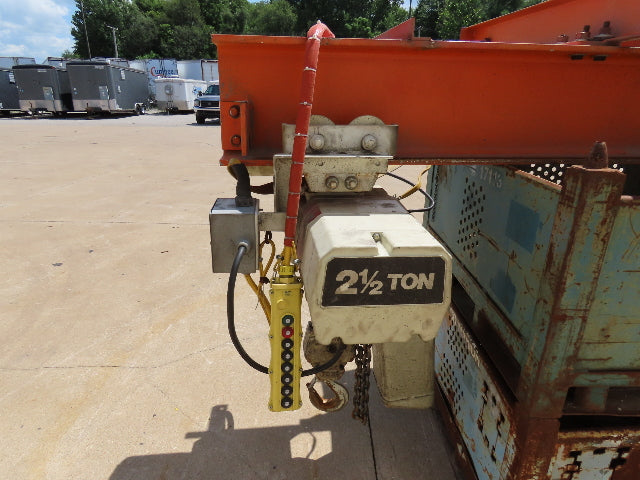 2.5 Ton Free Standing Bridge Crane 8' 2" Span 32' Runway 13' HUB Coffing Hoist