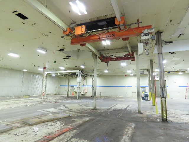 2.5 Ton Free Standing Bridge Crane 8' 2" Span 32' Runway 13' HUB Coffing Hoist