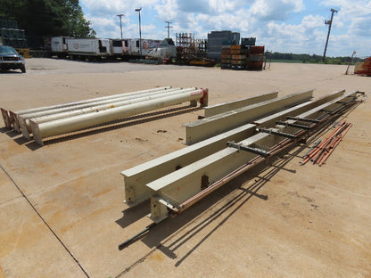 2.5 Ton Free Standing Bridge Crane 8' 2" Span 32' Runway 13' HUB Coffing Hoist