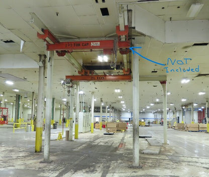 2.5 Ton Free Standing Bridge Crane 8' 2" Span 32' Runway 13' HUB Coffing Hoist