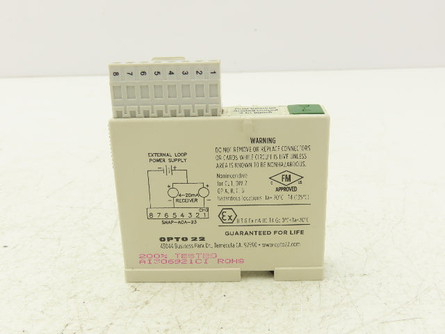 OPTO 22 SNAP-AOA-23 2 Channel Current Loop Analog Input Module 4-20mA SNAP I/O