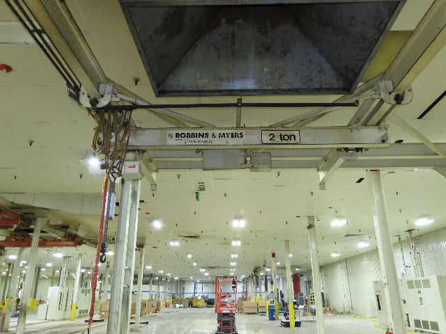 2 Ton Free Standing Bridge Crane 11' Span 27' Runway 11' 9" HUB Coffing Hoist