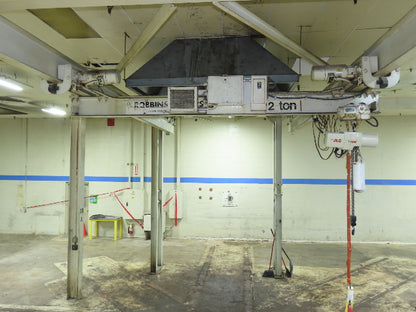 2 Ton Free Standing Bridge Crane 11' Span 27' Runway 11' 9" HUB Coffing Hoist