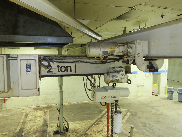 2 Ton Free Standing Bridge Crane 11' Span 27' Runway 11' 9" HUB Coffing Hoist