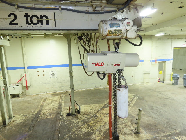 2 Ton Free Standing Bridge Crane 11' Span 27' Runway 11' 9" HUB Coffing Hoist