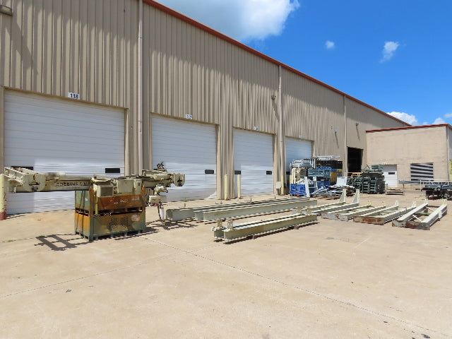 2 Ton Free Standing Bridge Crane 11' Span 27' Runway 11' 9" HUB Coffing Hoist