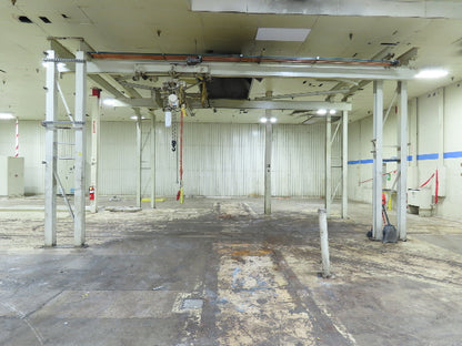2 Ton Free Standing Bridge Crane 11' Span 27' Runway 11' 9" HUB Coffing Hoist