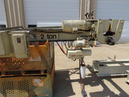 2 Ton Free Standing Bridge Crane 11' Span 27' Runway 11' 9" HUB Coffing Hoist